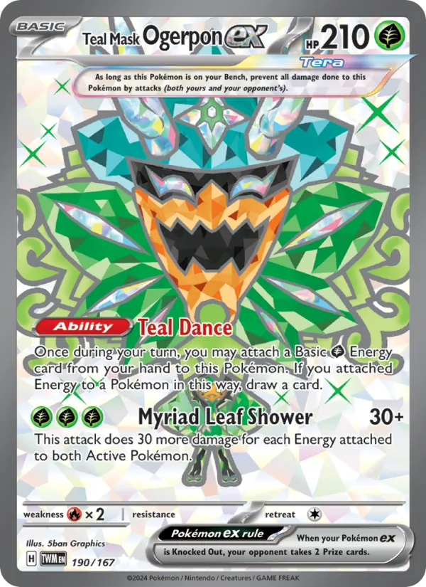 Teal Mask Ogerpon EX (TWM 190/167)