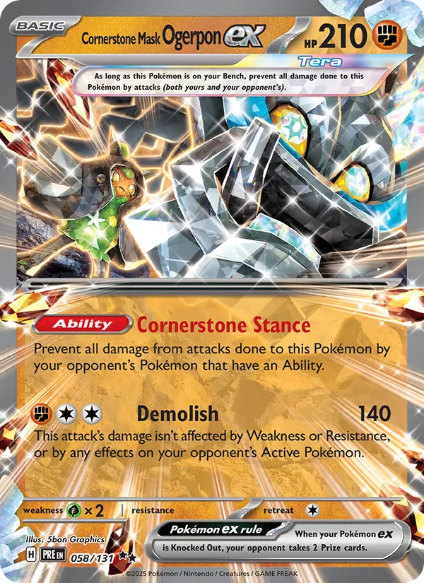 Cornerstone Mask Ogerpon EX (PRE 058/131)