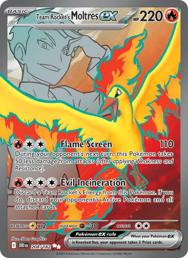Team Rocket's Moltres EX (DRI 208/182)