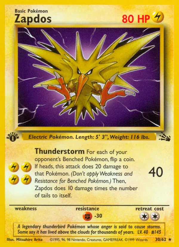 Zapdos (FO 30/62) - 1st Edition