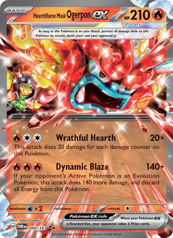 Hearthflame Mask Ogerpon EX (TWM 040/167)