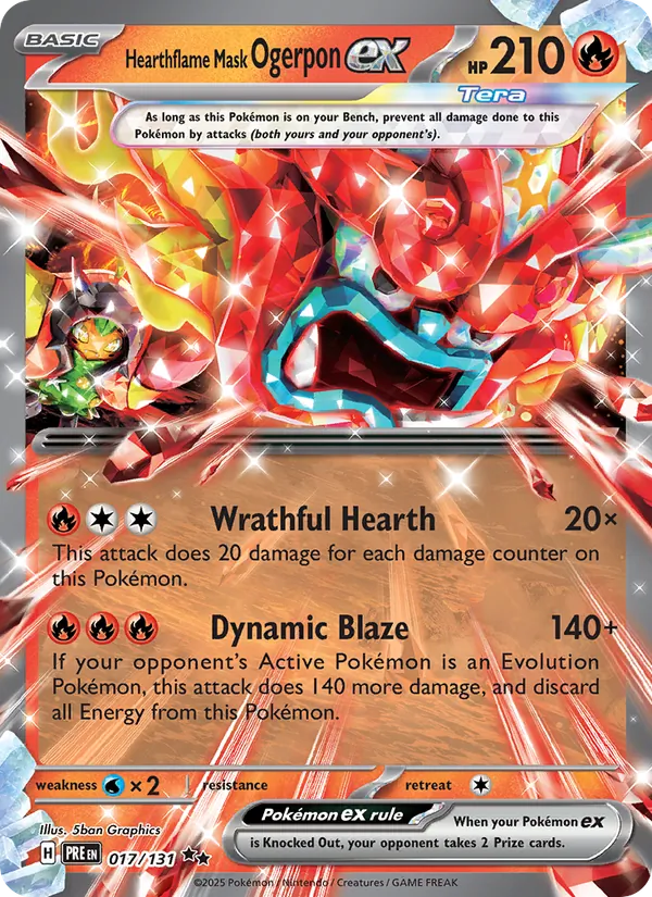 Hearthflame Mask Ogerpon EX (PRE 017/131)