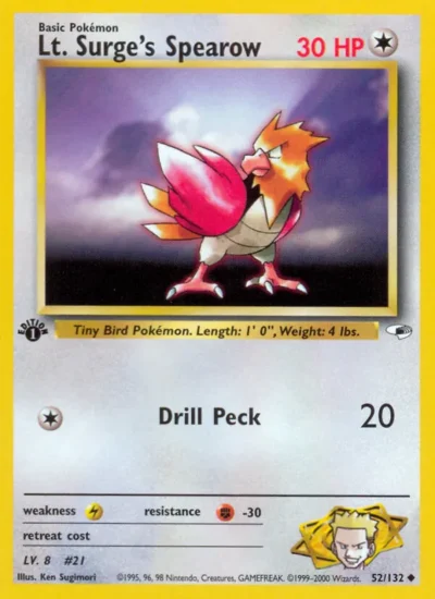 Lt. Surge's Spearow (Gym Heroes 52)