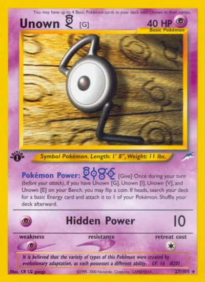 Unown [G] (Neo Destiny 27)