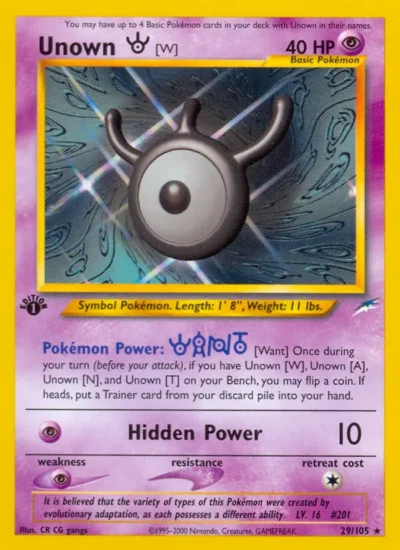 Unown [W] (Neo Destiny 29)