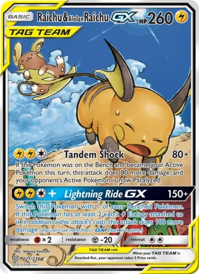 Raichu & Alolan Raichu GX (Unified Minds 221)