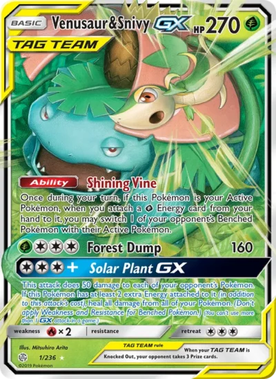 Venusaur & Snivy GX (Cosmic Eclipse 1)