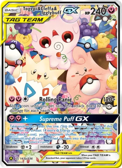 Togepi & Cleffa & Igglybuff GX (Cosmic Eclipse 143)