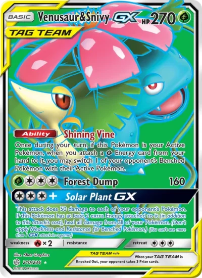 Venusaur & Snivy GX (Cosmic Eclipse 210)