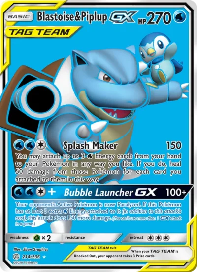 Blastoise & Piplup GX (Cosmic Eclipse 214)