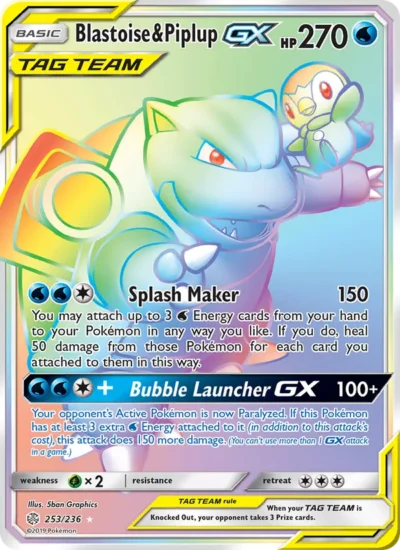 Blastoise & Piplup GX (Cosmic Eclipse 253)