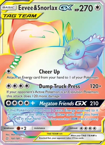 Eevee & Snorlax GX (Team Up 191)